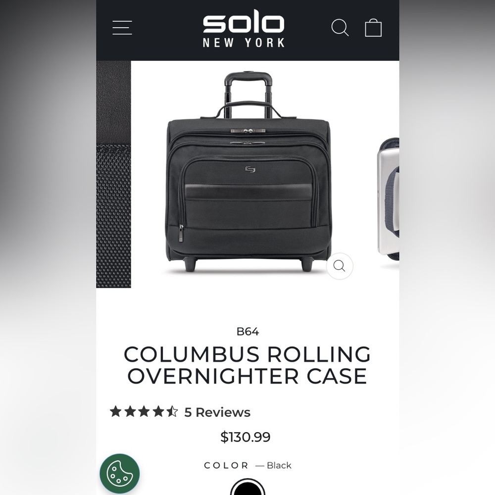 solo New York Rolling Overnighter Rolling Case Black